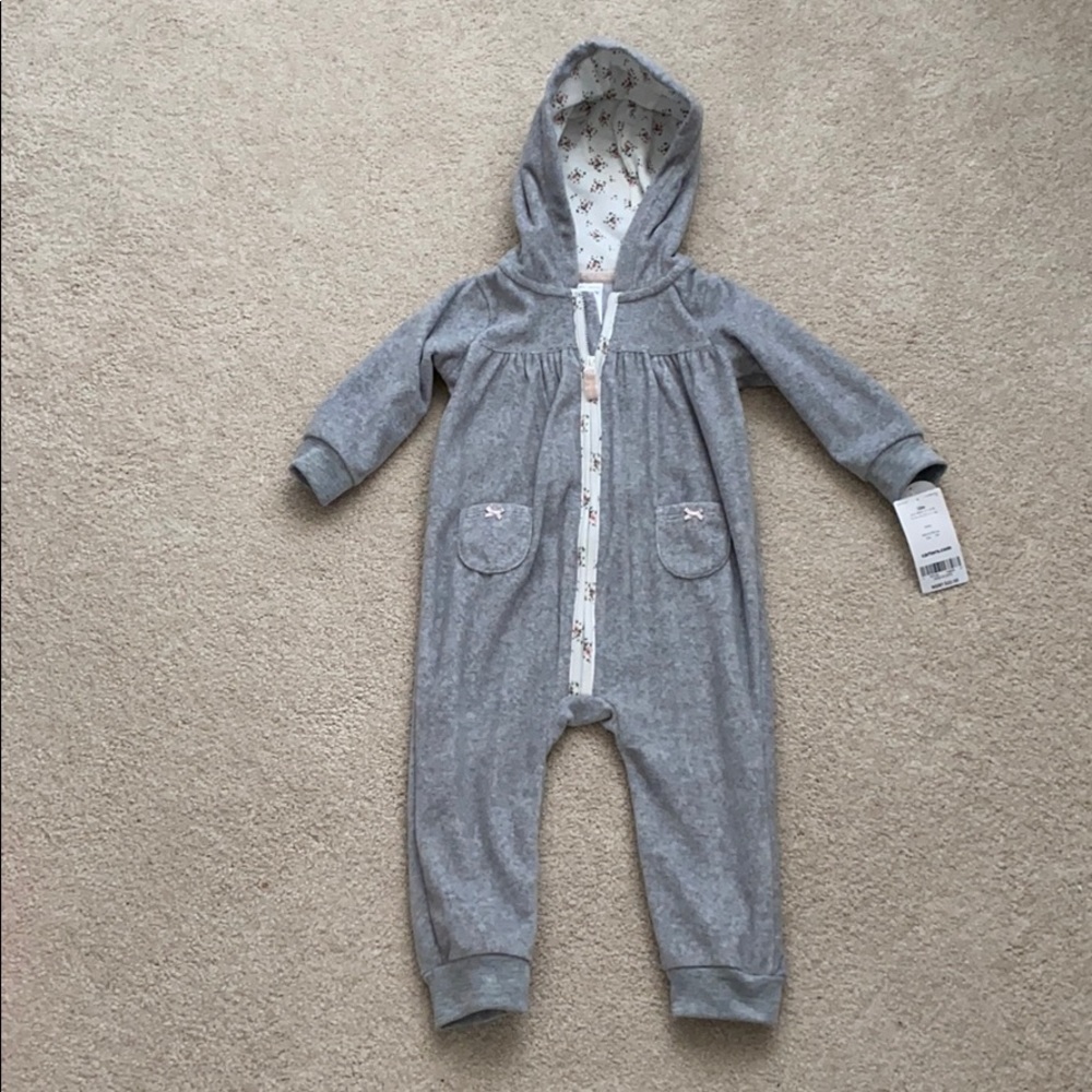 Carters Plush Zip Bodysuit